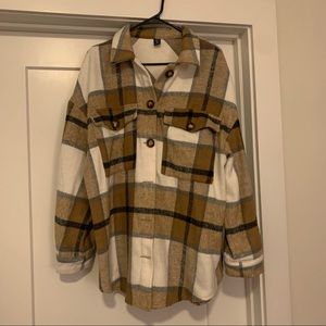 Tan Plaid Shacket